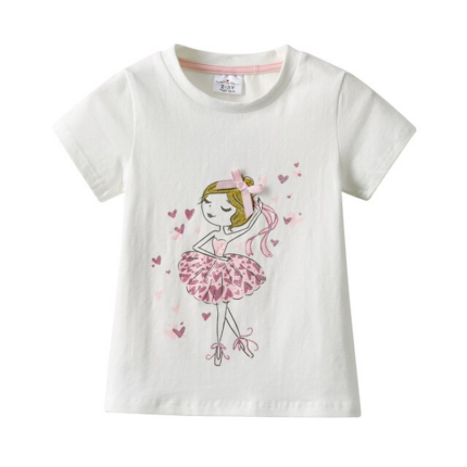 Summer Unicorn T-Shirt for Girls: Cartoon Cotton Kids Tops and Tees for Toddlers' Clothing Ages 3-8