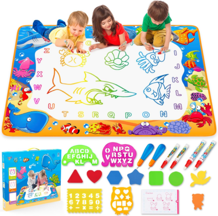 Magic Water Doodle Mat: Educational Drawing Toy for Kids - Includes Magic Pens and Gift for Toddlers