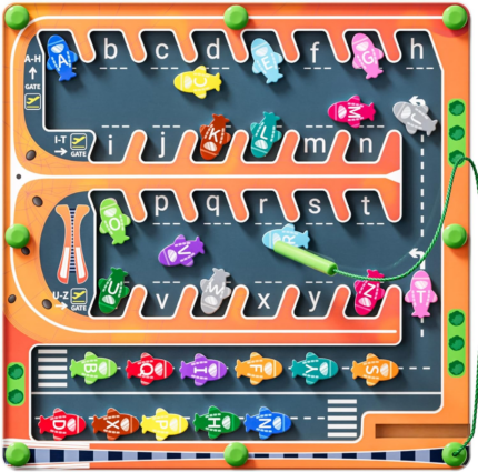 "Montessori Magnetic Alphabet Letter Maze - Educational Wooden Puzzle Activity Board for Toddlers"