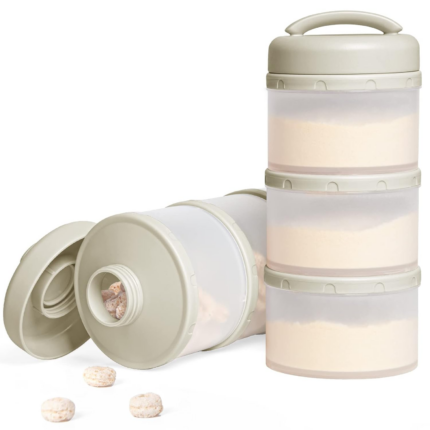 Stackable Portable Milk Powder Dispenser - 2 Pack in Warm Grey