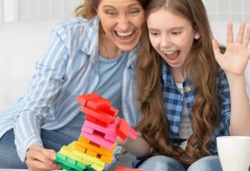Mother playing with kid